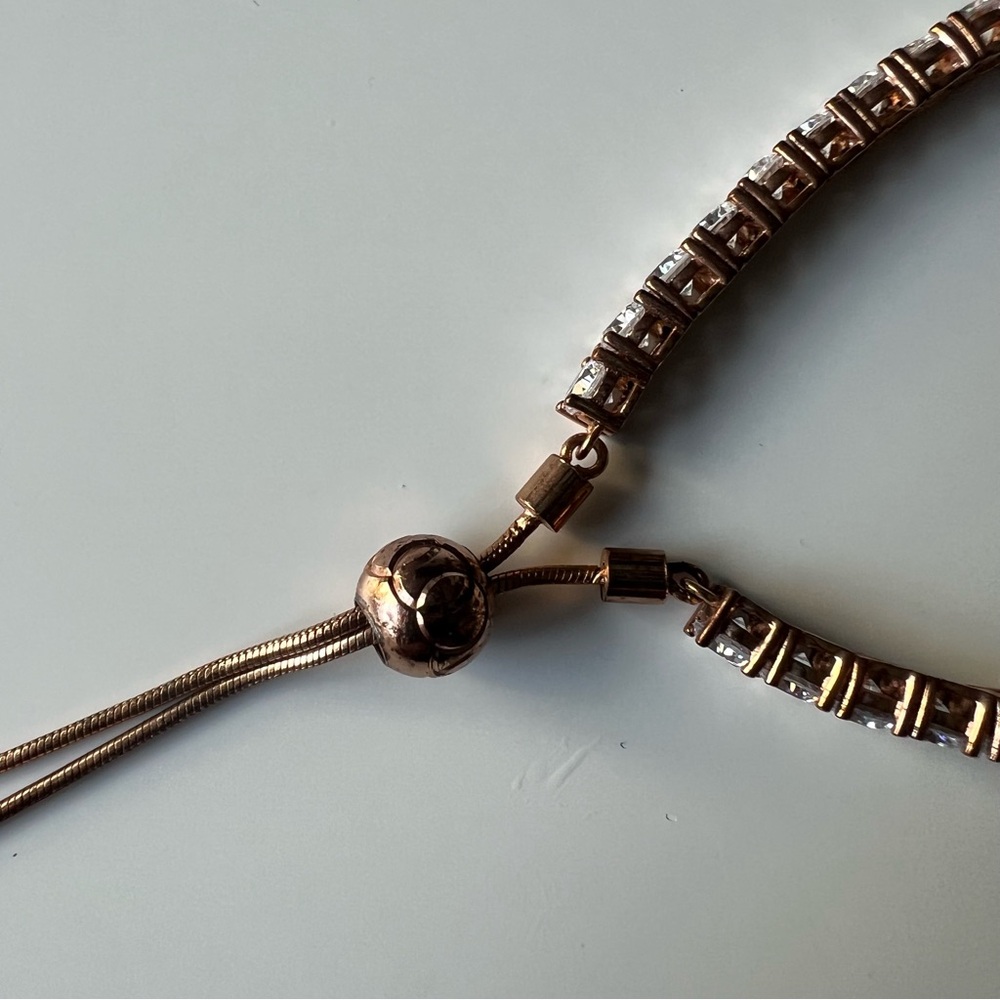 Diamonique adjustable tennis bracelet - Picture 9 of 9